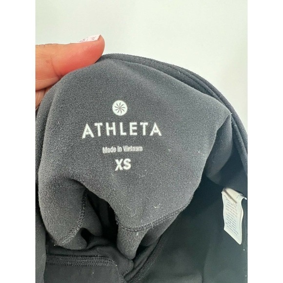 Athleta Womens Size XS High-Waist Black Lacer Cut Mesh Leggings Side Pockets - Picture 4 of 5